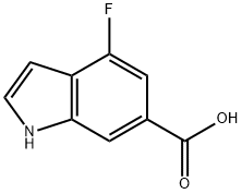 4-氟吲哚-6-羧酸, 885520-31-0, 結(jié)構(gòu)式