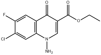 ethyl 1-amino-7-chloro-6-fluoro-1,4-dihydro-4-oxoquinoline-3-carboxylate Struktur