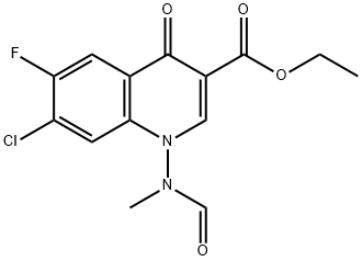 ethyl 7-chloro-6-fluoro-1-(formylmethylamino)-1,4-dihydro-4-oxoquinoline-3-carboxylate Struktur