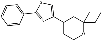 Thiazole, 4-(2-ethyl-2-methyloxan-4-yl)-2-phenyl- Struktur