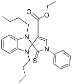 ETHYL 1,3-DIBUTYL-1'-PHENYL-2'-THIOXO-1,1',2',3-TETRAHYDROSPIRO[BENZO[D]IMIDAZOLE-2,3'-PYRROLE]-4'-CARBOXYLATE Struktur