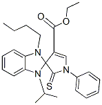 ETHYL 1-BUTYL-3-ISOPROPYL-1'-PHENYL-2'-THIOXO-1,1',2',3-TETRAHYDROSPIRO[BENZO[D]IMIDAZOLE-2,3'-PYRROLE]-4'-CARBOXYLATE Struktur