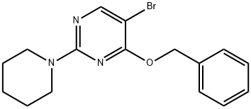 4-BENZYLOXY-5-BROMO-2-(PIPERIDIN-1-YL)PYRIMIDINE Struktur