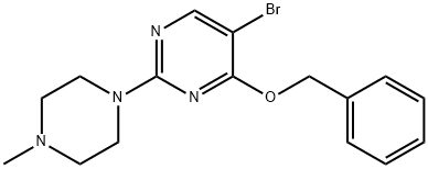 4-BENZYLOXY-5-BROMO-2-(4-METHYLPIPERAZIN-1-YL)-PYRIMIDINE Struktur