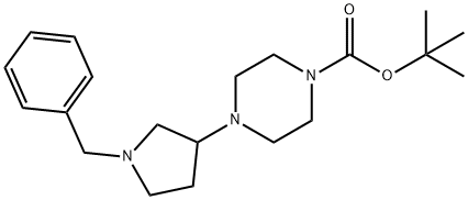 tert-Butyl 4-(1-benzylpyrrolidin-3-yl)piperazine-1-carboxylate Struktur