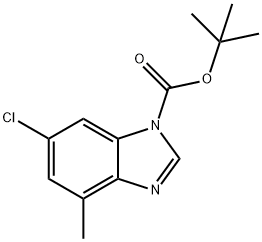 1H-BenziMidazole-1-carboxylicacid,6-chloro-4-Methyl-,1,1-diMethylethylester Struktur