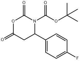 N-BOC-BETA-ALANINE-BETA-4'-FLUOROPHENYL-N-CARBOXYANHYDRIDE
 Struktur