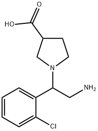 1-[2-AMINO-1-(2-CHLORO-PHENYL)-ETHYL]-PYRROLIDINE-3-CARBOXYLIC ACID
 Struktur