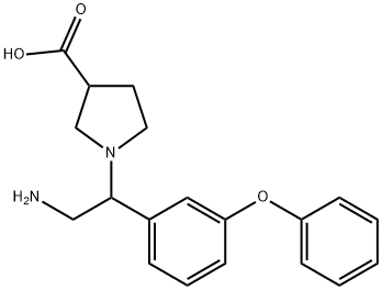 1-[2-AMINO-1-(3-PHENOXY-PHENYL)-ETHYL]-PYRROLIDINE-3-CARBOXYLIC ACID
 Struktur