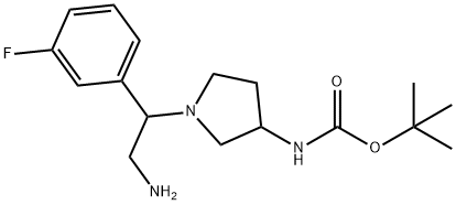 3-N-BOC-AMINO-1-[2-AMINO-1-(3-FLUORO-PHENYL)-ETHYL]-PYRROLIDINE
 Struktur