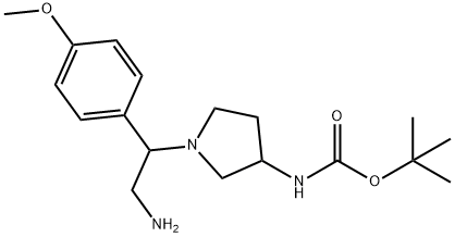 3-N-BOC-AMINO-1-[2-AMINO-1-(4-METHOXY-PHENYL)-ETHYL]-PYRROLIDINE
 Struktur