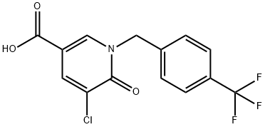 5-Chloro-6-oxo-1-(4-(trifluoroMethyl)benzyl)-1,6-dihydropyridine-3-carboxylic acid Struktur