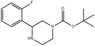 3-(2-Fluoro-phenyl)-piperazine-1-carboxylic acid tert-butyl ester Struktur