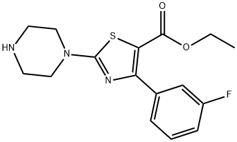 ETHYL 2-PIPERAZINE-4-(3-FLUORO)PHENYL THIAZOLE-5-CARBOXYLATE Struktur