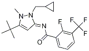 BenzaMide, N-[2-(cyclopropylMethyl)-5-(1,1-diMethylethyl)-1,2-dihydro-1-Methyl-3H-pyrazol-3-ylidene]-2-fluoro-3-(trifluoroMethyl)- Struktur