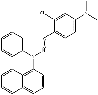 2-chloro-4-(dimethylamino)benzaldehyde 1-naphthylphenylhydrazone Struktur