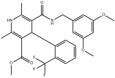 Methyl 1,4-Dihydro-2,6-dimethyl-4-(2trifluoromethyl)phenyl-pyridine-3-carboxylate-5-(3,4-dimethoxyphenyl)methyl Carboxamide Struktur