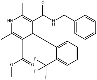 Methyl 1,4-Dihydro-2,6-dimethyl-4-(2trifluoromethyl)phenyl-pyridine-5-carboxylate-3-phenylmethyl Carboxamide Struktur