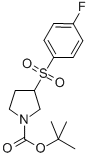 3-(4-fluoro-benzenesulfonyl)-pyrrolidine-1-carboxylic aid tert-butyl ester Struktur