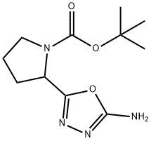 2-(5-AMINO-[1,3,4]OXADIAZOL-2-YL)-PYRROLIDINE-1-CARBOXYLIC ACID TERT-BUTYL ESTER Struktur