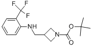 1-BOC-3-([(2-TRIFLUOROMETHYL-PHENYL)-AMINO]-METHYL)-AZETIDINE Struktur