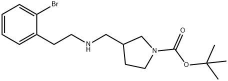 1-BOC-3-([2-(2-BROMO-PHENYL)-ETHYLAMINO]-METHYL)-PYRROLIDINE Struktur