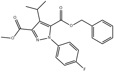 5-BENZYL 3-METHYL 1-(P-FLUOROPHENYL)-4-ISOPROPYL-1H-PYRAZOLE-3,5-DICARBOXYLATE Struktur