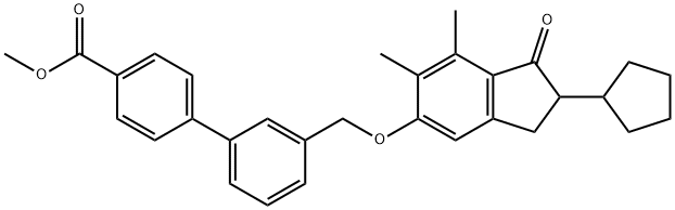 [1,1'-Biphenyl]-4-carboxylic acid, 3'-[[(2-cyclopentyl-2,3-dihydro-6,7-diMethyl-1-oxo-1H-inden-5-yl)oxy]Methyl]-, Methyl ester Struktur