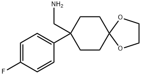 1-[8-(4-Fluorophenyl)-1,4-dioxaspiro[4.5]dec-8-yl]MethanaMine Struktur