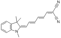 MALONONITRILE, [6-(1,3,3-TRIMETHYL-2-INDOLINYLIDENE)-2,4-HEXADIENYLIDENE]- Struktur