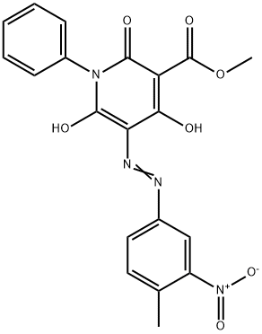 3-Pyridinecarboxylic  acid,  1,2-dihydro-4,6-dihydroxy-5-[(4-methyl-3-nitrophenyl)azo]-2-oxo-1-phenyl-,  methyl  ester  (9CI) Struktur