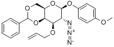 4-METHOXYPHENYL 3-O-ALLYL-2-AZIDO-4,6-O-BENZYLIDENE-2-DEOXY-BETA-D-GALACTOPYRANOSIDE Struktur