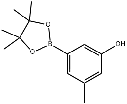 3-Methyl-5-(4,4,5,5-tetramethyl-[1,3,2]dioxaborolan-2-yl)-phenol Struktur