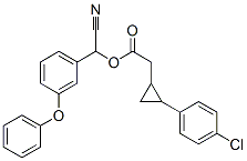 2-(4-Chlorophenyl)cyclopropaneacetic acid cyano(3-phenoxyphenyl)methyl ester Struktur