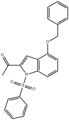 1-(4-(benzyloxy)-1-(phenylsulfonyl)-1H-indol-2-yl)ethanone Struktur