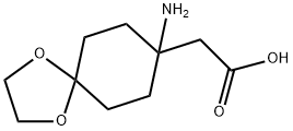 2-(8-amino-1,4-dioxaspiro[4.5]decan-8-yl)acetic acid Struktur