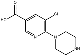 5-CHLORO-6-PIPERAZIN-1-YL-NICOTINIC ACID Struktur