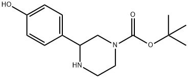 3-(4-HYDROXY-PHENYL)-PIPERAZINE-1-CARBOXYLIC ACID TERT-BUTYL ESTER Struktur