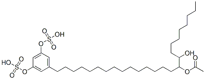 5-(16-Acetyloxy-17-hydroxypentacosyl)benzene-1,3-diol 1,3-bissulfuric acid Struktur