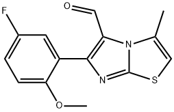 6-(5-FLUORO-2-METHOXYPHENYL)-3-METHYLIMIDAZO[2,1-B]THIAZOLE-5-CARBOXALDEHYDE Struktur