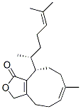 (6E,10S)-10-[(R)-1,5-Dimethyl-4-hexenyl]-3,4,5,8,9,10-hexahydro-7-methyl-1H-cyclonona[c]furan-1-one Struktur