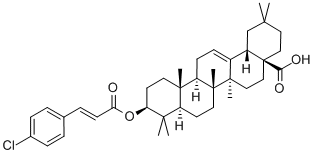 (3beta)-3-[[(2E)-3-(4-Chlorophenyl)-1-oxo-2-propenyl]oxy]-olean-12-en-28-oic acid Struktur