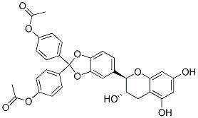 (2R-trans)-2-[2,2-bis[4-(acetoxy)phenyl]-1,3-benzodioxol-5-yl]-3,4-dihydro-2H-1-benzopyran-3,5,7-triol Struktur