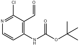 N-[2-Chloro-3-formyl-4-pyridinyl]carbamic acid tert-butyl ester Struktur