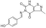 5(4'-hydroxybenzylidenoimino)-3-methylisothiazolo(5,4-d)pyrimidine-(7H)-4,6-dione Struktur