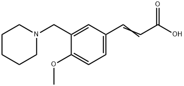 (2E)-3-[4-methoxy-3-(piperidin-1-ylmethyl)phenyl]acrylic acid Struktur