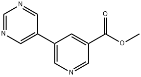 methyl 5-(pyrimidin-5-yl)pyridine-3-carboxylate Struktur