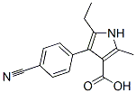 1H-Pyrrole-3-carboxylic  acid,  4-(4-cyanophenyl)-5-ethyl-2-methyl- Struktur