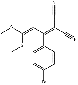 2-(4-BROMOPHENYL)-4,4-BIS(METHYLTHIO)-1,3-BUTADIEN-1,1-DICARBONITRILE, 98 Struktur