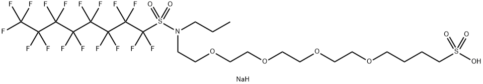 4-[2-[2-[2-[2-[N-Propyl-N-(heptadecafluorooctyl)sulfonylamino]ethoxy]ethoxy]ethoxy]ethoxy]butane-1-sulfonic acid sodium salt Struktur